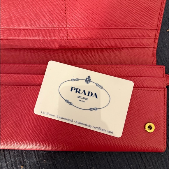 Prada Red Leather Chain Shoulder Bag - Picture 5 of 9